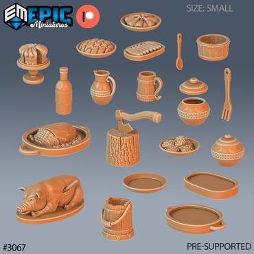 Tavern Equipment Scatter / Medieval Items / Human Village Building / Warrior Pub / Dungeon Area Decoration