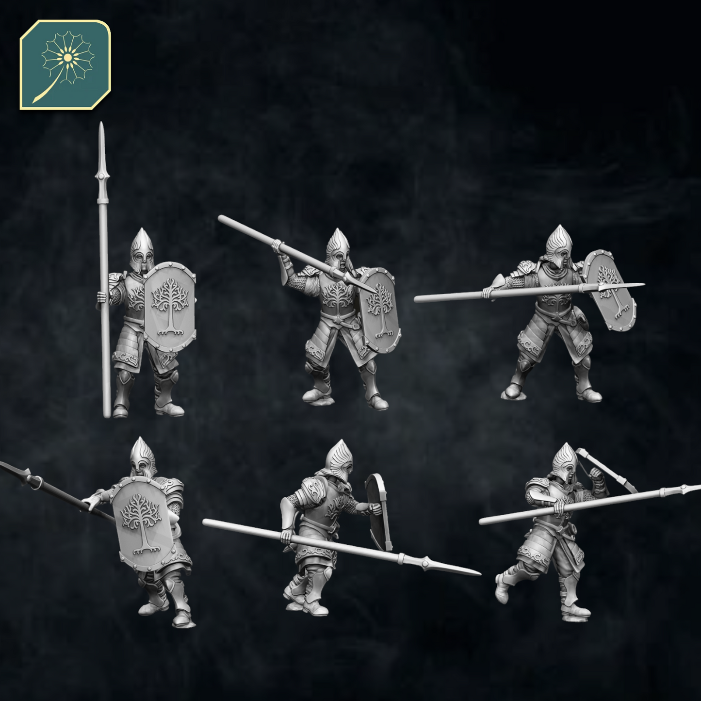Soldiers of the Guard Tower - Spear and Shield