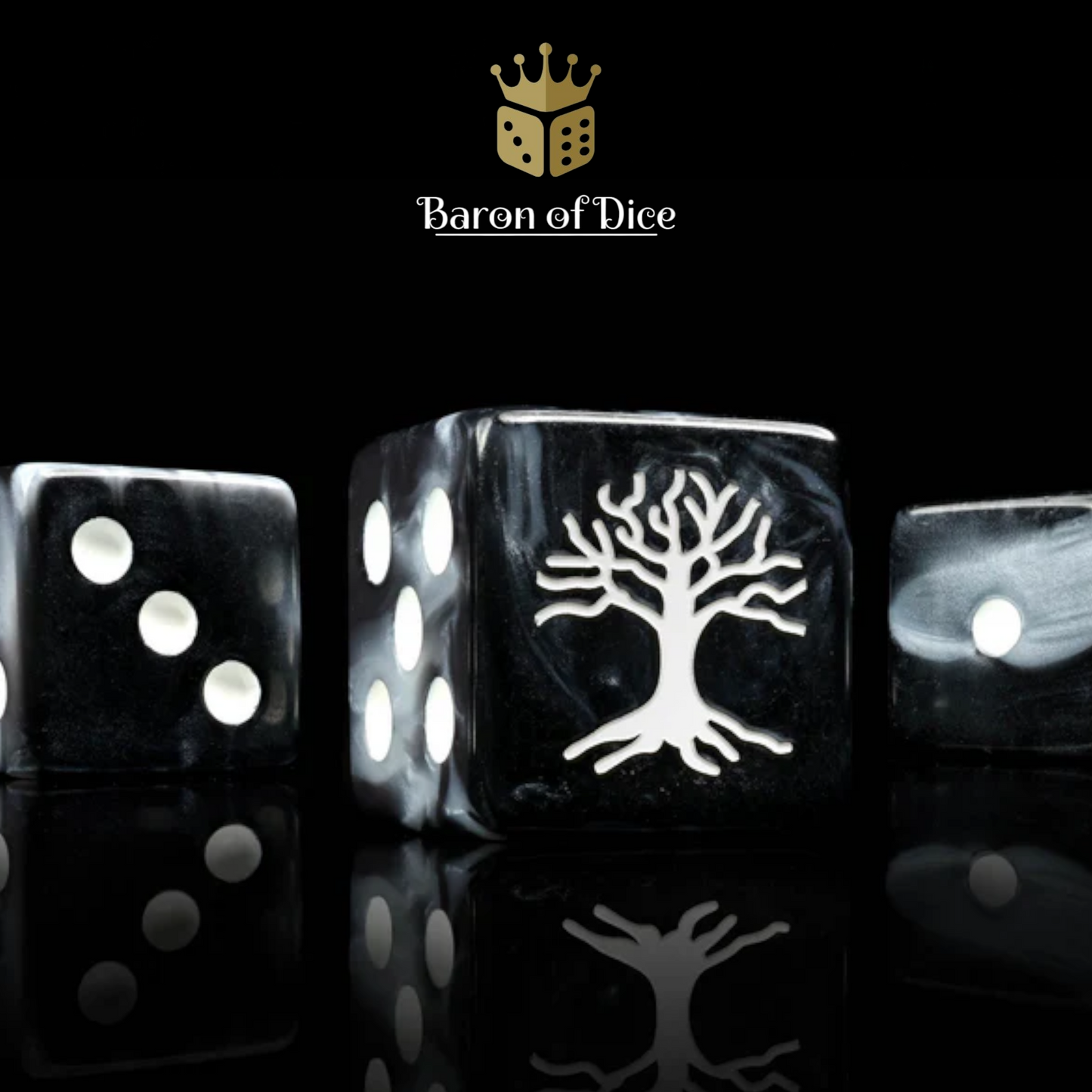 White Tree - 10x Square 16mm Dice