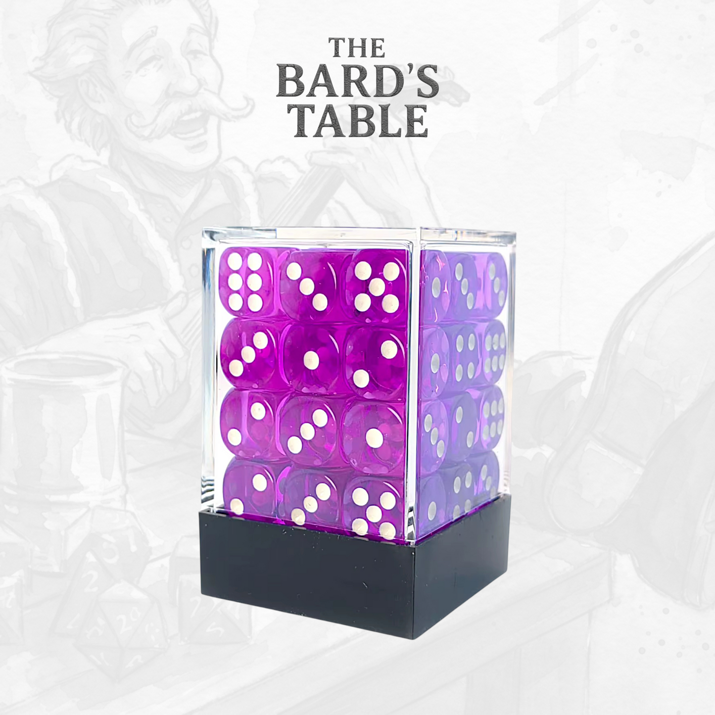 Translucent Purple - 36x Rounded-Square 12mm Dice