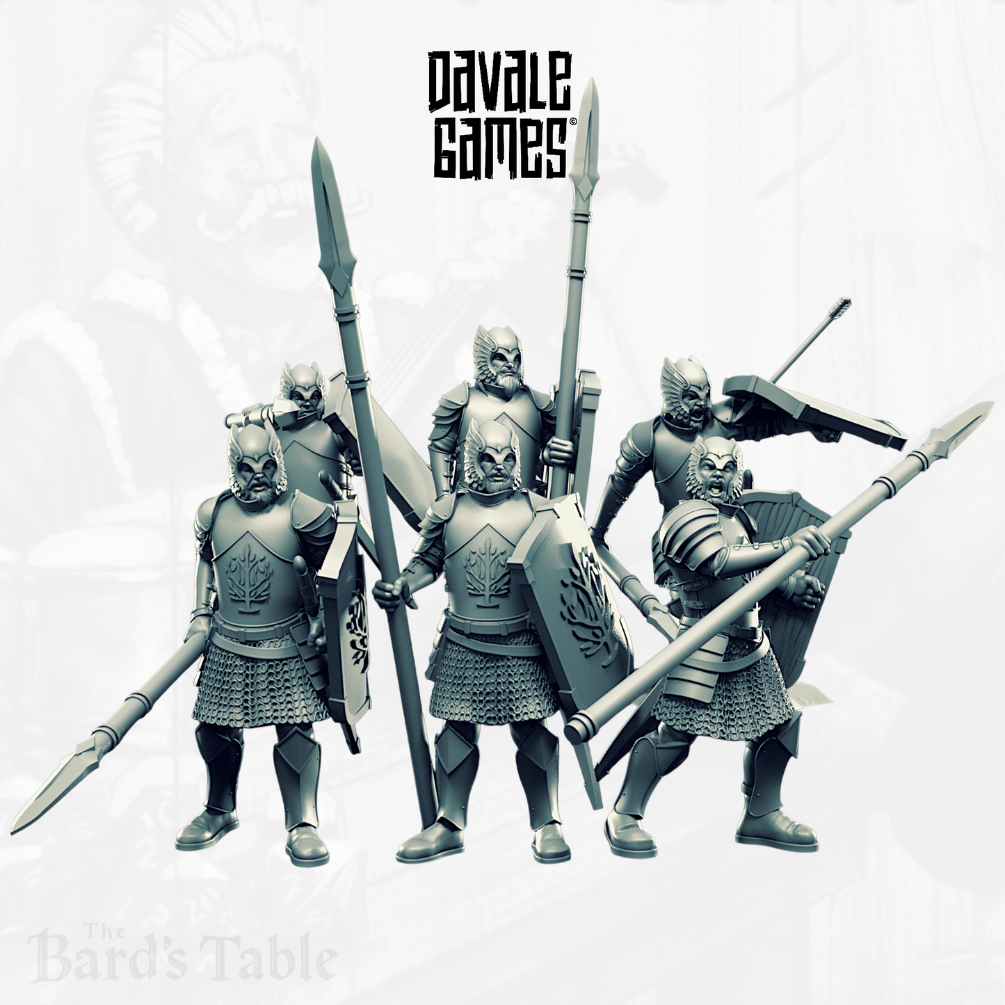 Grey Castle Warriors - Spear and Shield