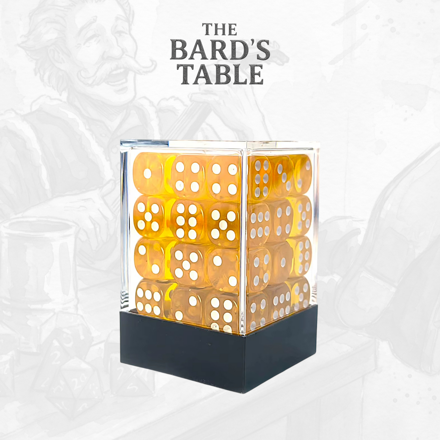 Translucent Gold - 36x Rounded-Square 12mm Dice