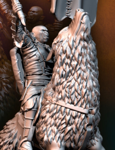 Orc Warg Rider with Banner