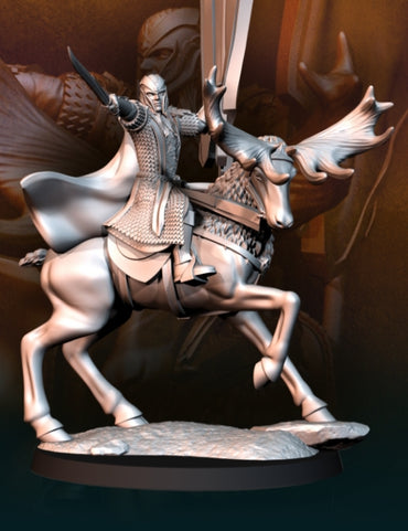 Armoured Wood Elf Banner on Elk