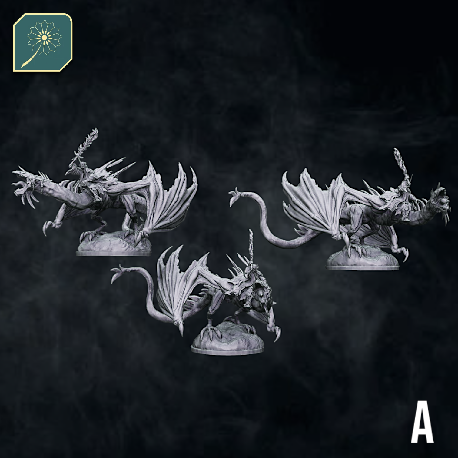 Wraith on Flying Serpent - Crouched