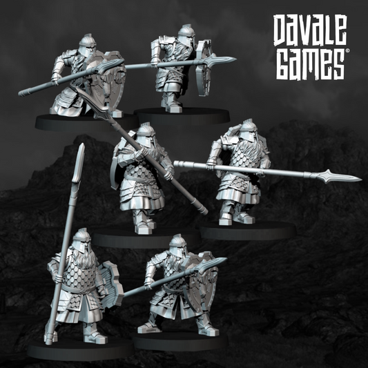 Silver Goat Dwarves - Spear and Shield