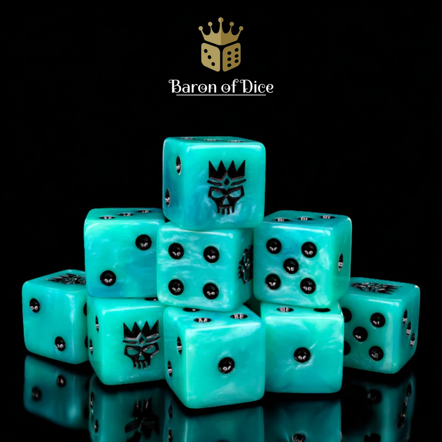 Royal Ghost - 10x Square 16mm Dice