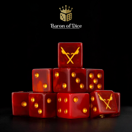 Men of the East, Red - 10x Square 16mm Dice