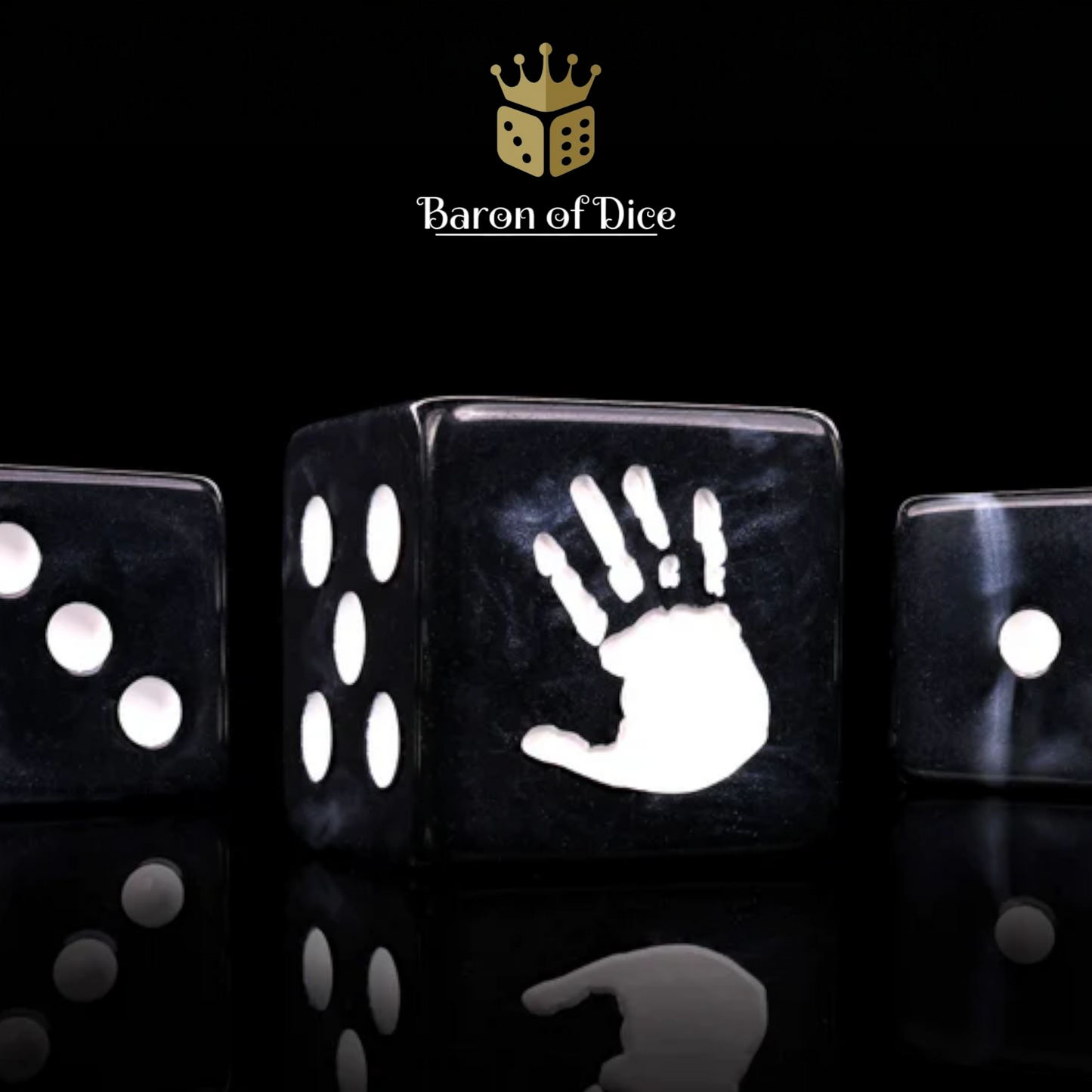 White Handprint - 10x Square 16mm Dice