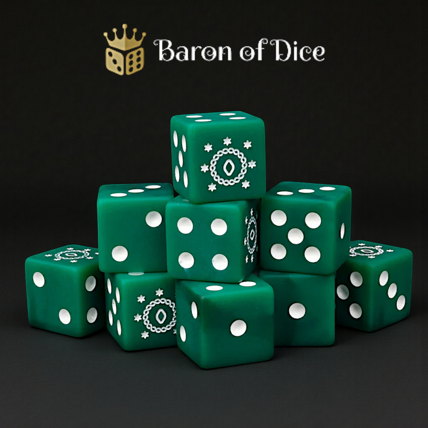 Green Kingdom - 10x Square 16mm Dice