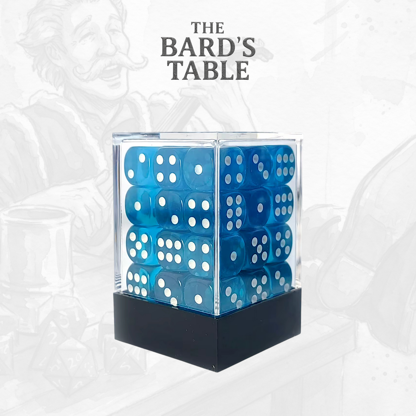 Translucent Light Blue - 36x Rounded-Square 12mm Dice