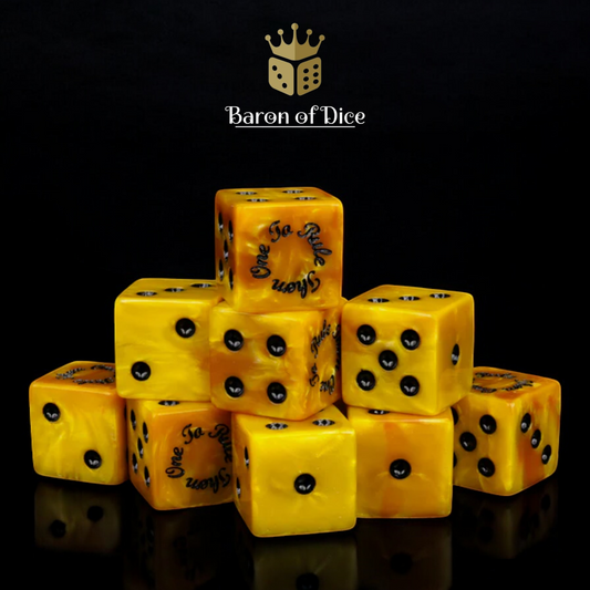 Gold Ring Dice - 10x Square 16mm Dice