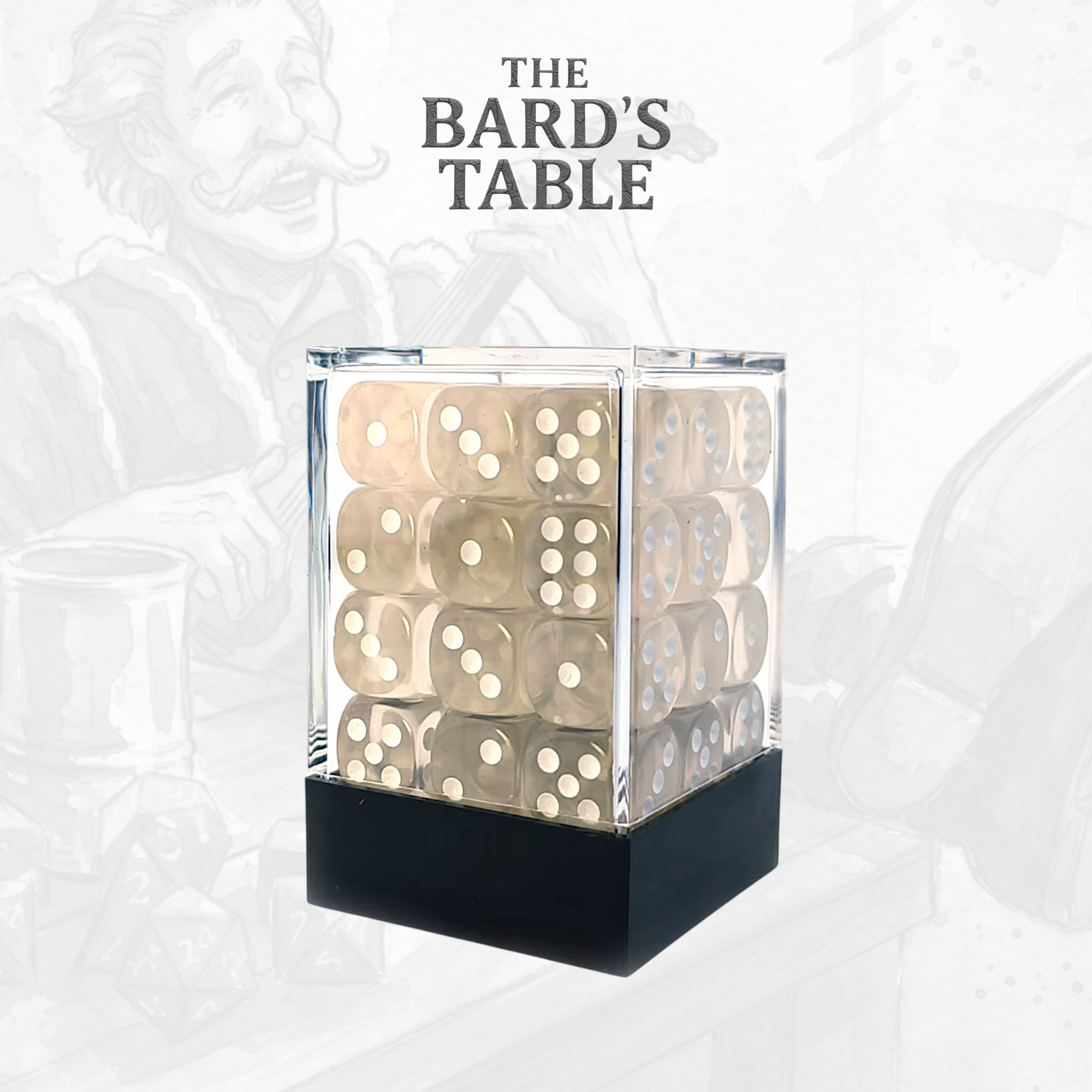 Translucent Clear - 36x Rounded-Square 12mm Dice