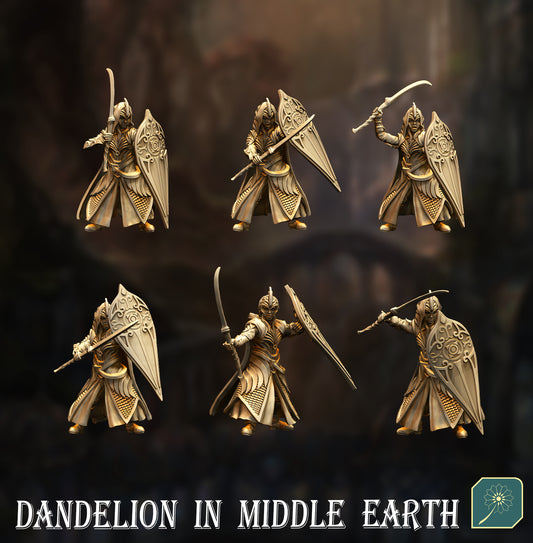 Golden Wood Elf Warriors - Sword and Shield