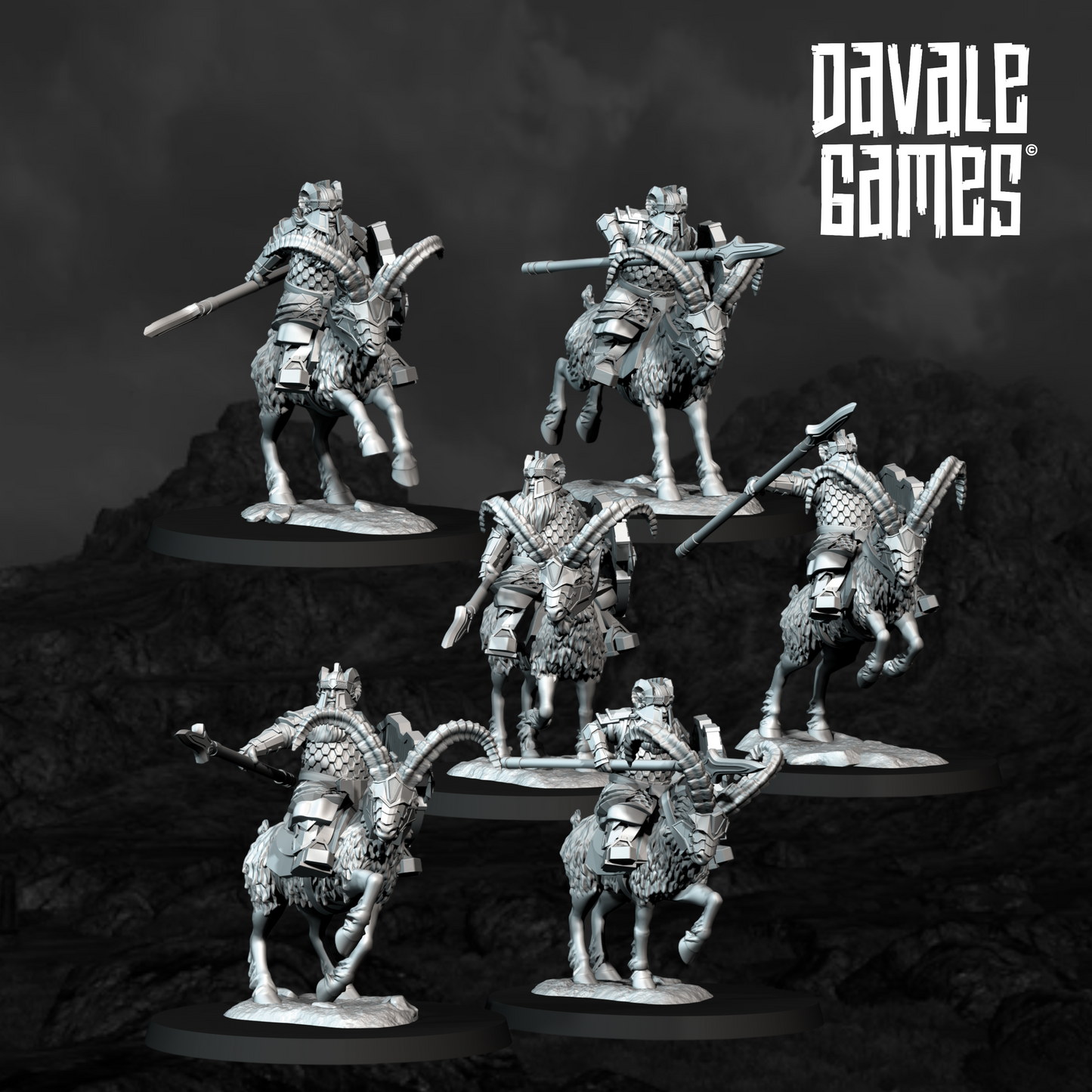 Silver Goat Dwarves Riders